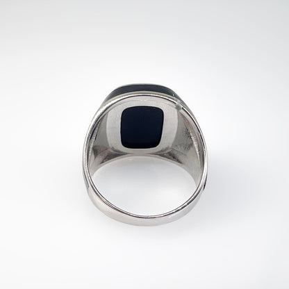 Vintage Silver Agate Men’s Ring